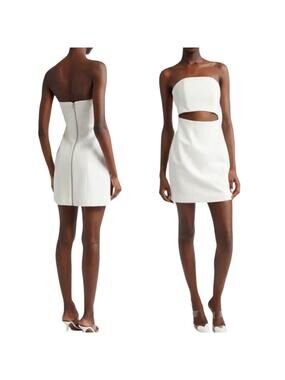 Israella Kobla Cream Langa Cut Out Strapless Mini Dress Sz 8 Spring Summer Party